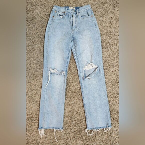 Madwell The High-Rise Slim Crop Boyjean: Knee-Rip Edition Size 24 - Picture 1 of 10